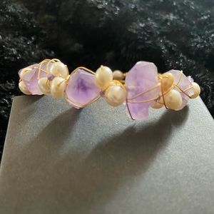 Fresh Water Pearl & Amethyst Bracelet